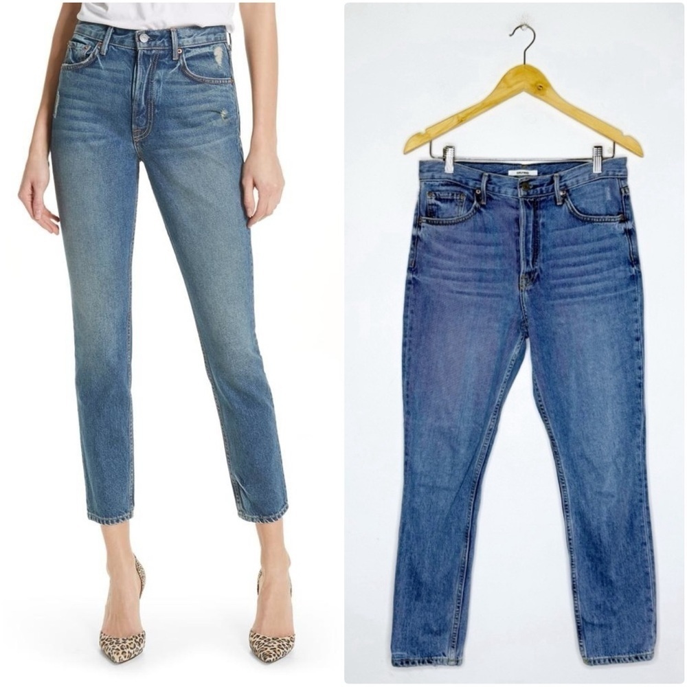Grlfrnd Straight Leg Blue Women's Jeans Size 28 Karolina Revolve
